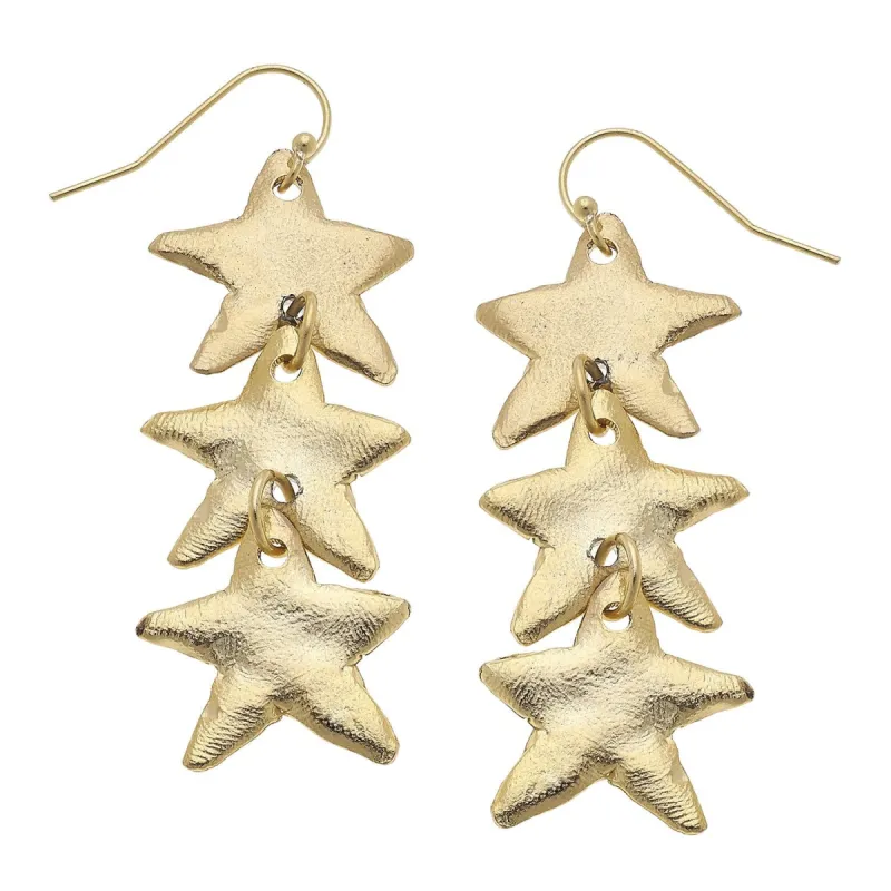 Triple Tier Star Earrings sold by Susan Shaw