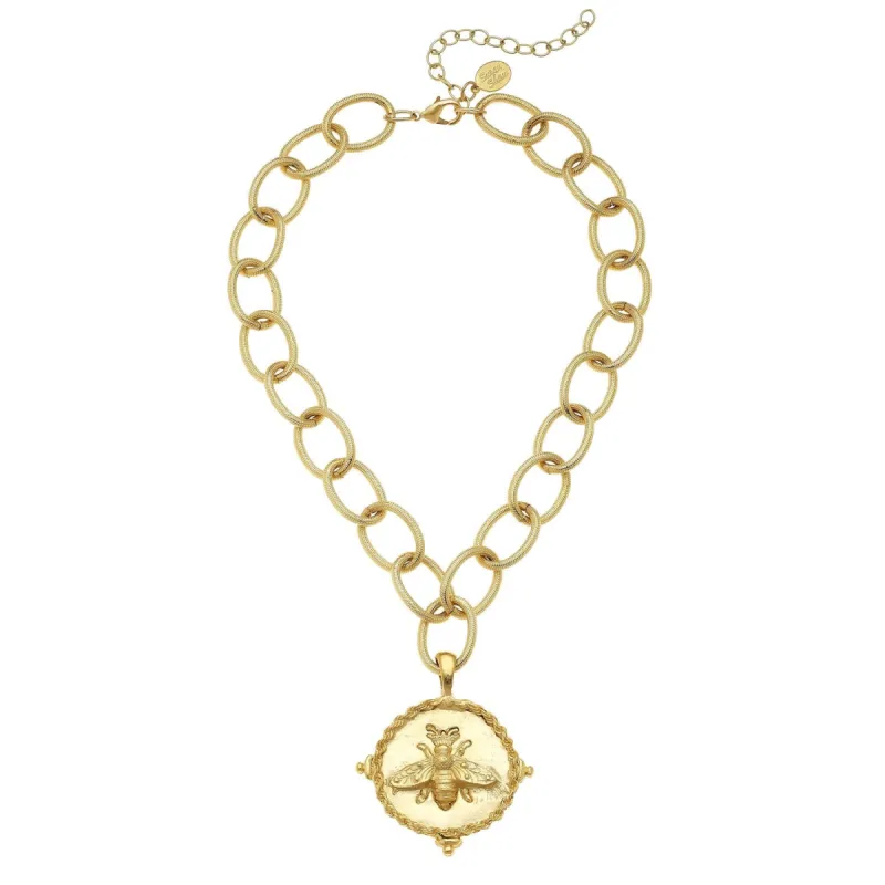 Gold Queen Bee Pendant Necklace sold by Susan Shaw