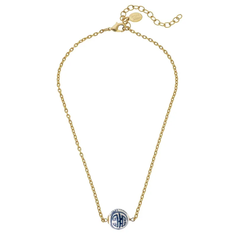 Blue & White Allie Bead Necklace sold by Susan Shaw