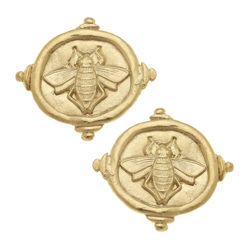Queen Bee Intaglio Studs sold by Susan Shaw
