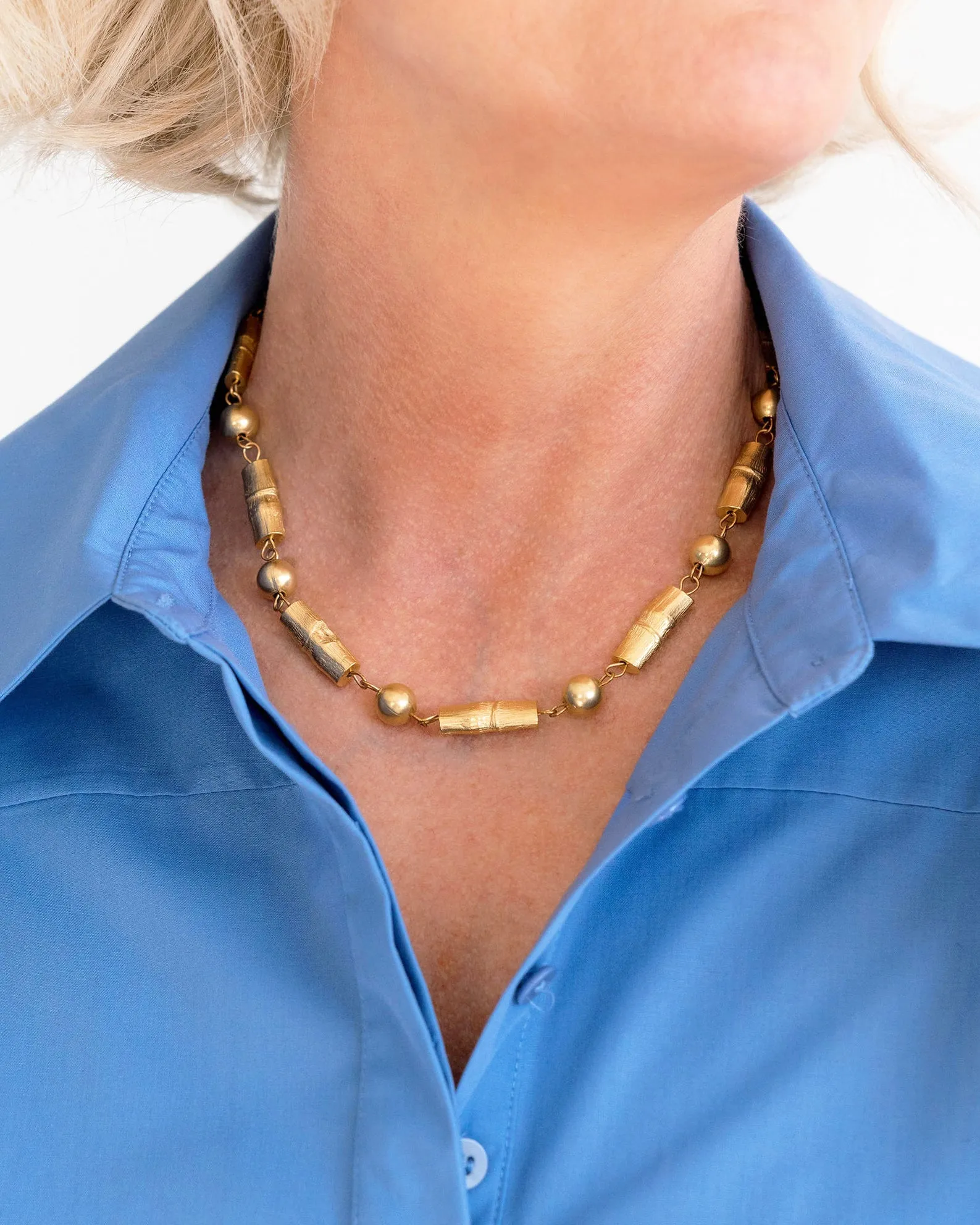 Bamboo Links Necklace sold by Susan Shaw product image thumbnail 3