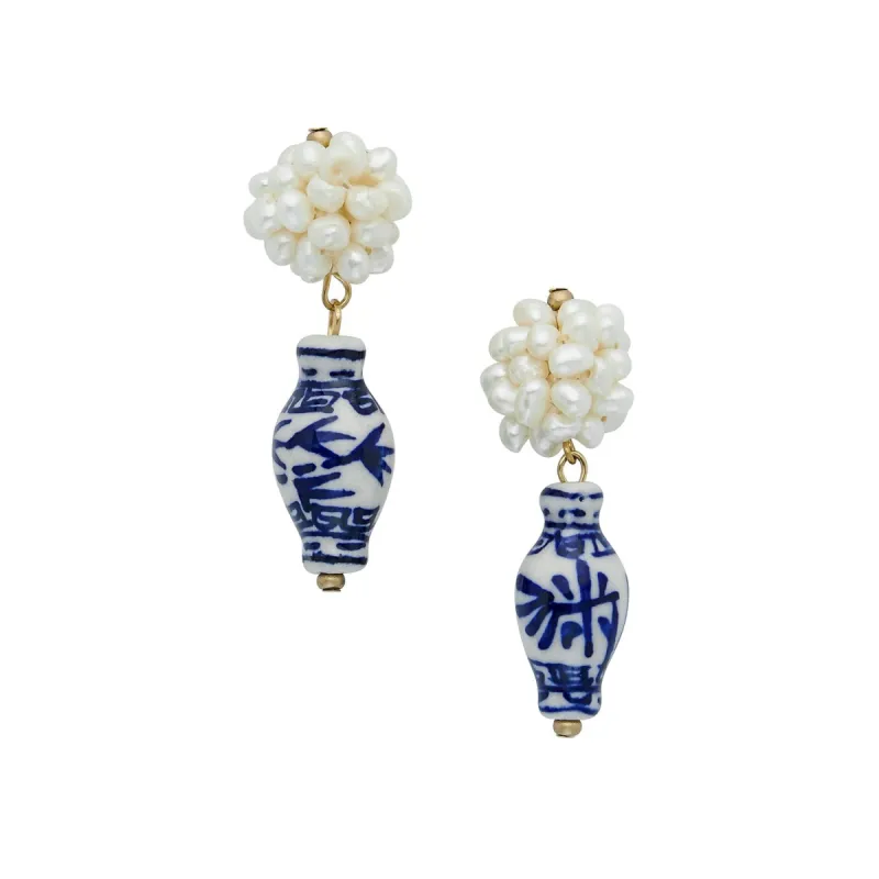 Blue & White Pearl Cluster Drops sold by Susan Shaw