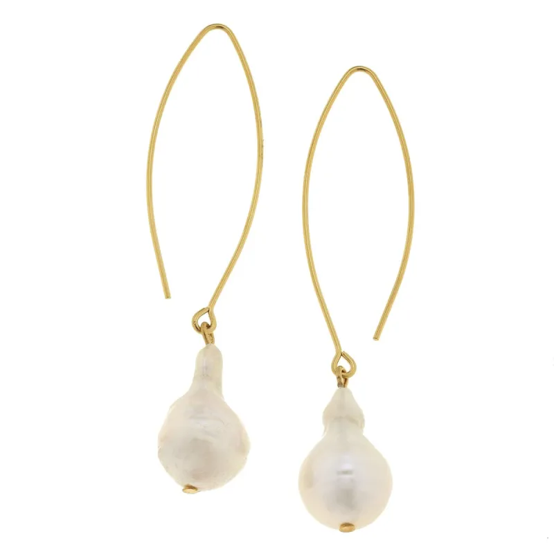 Baroque Pearl Threader Earrings sold by Susan Shaw