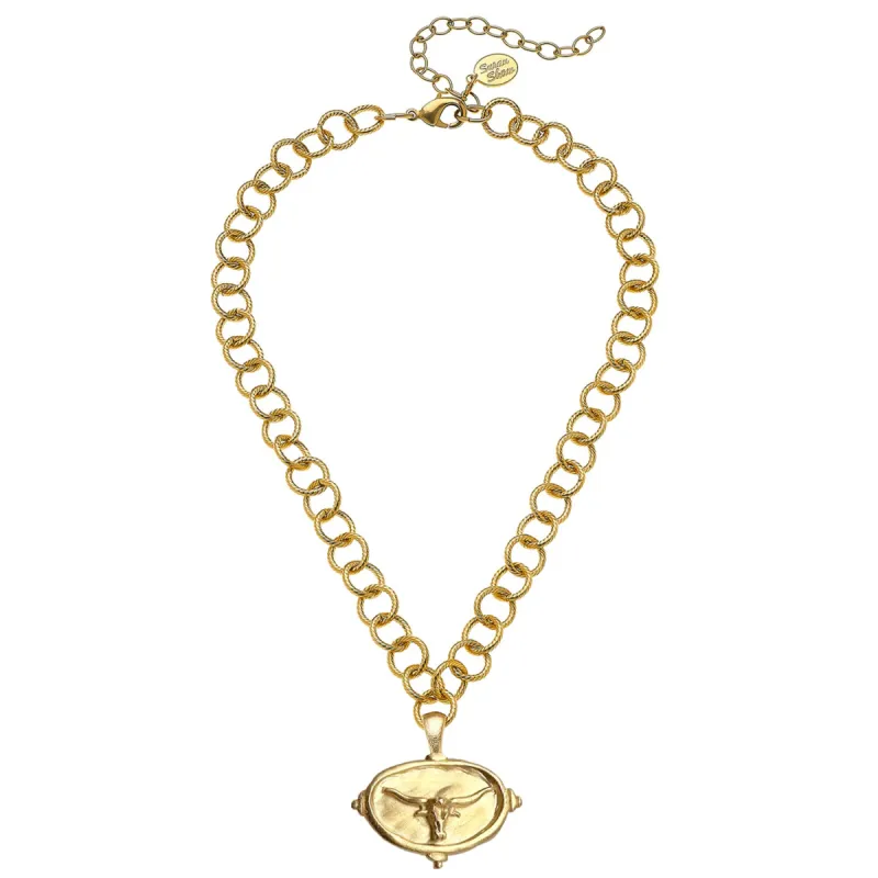 Longhorn Intaglio Necklace sold by Susan Shaw