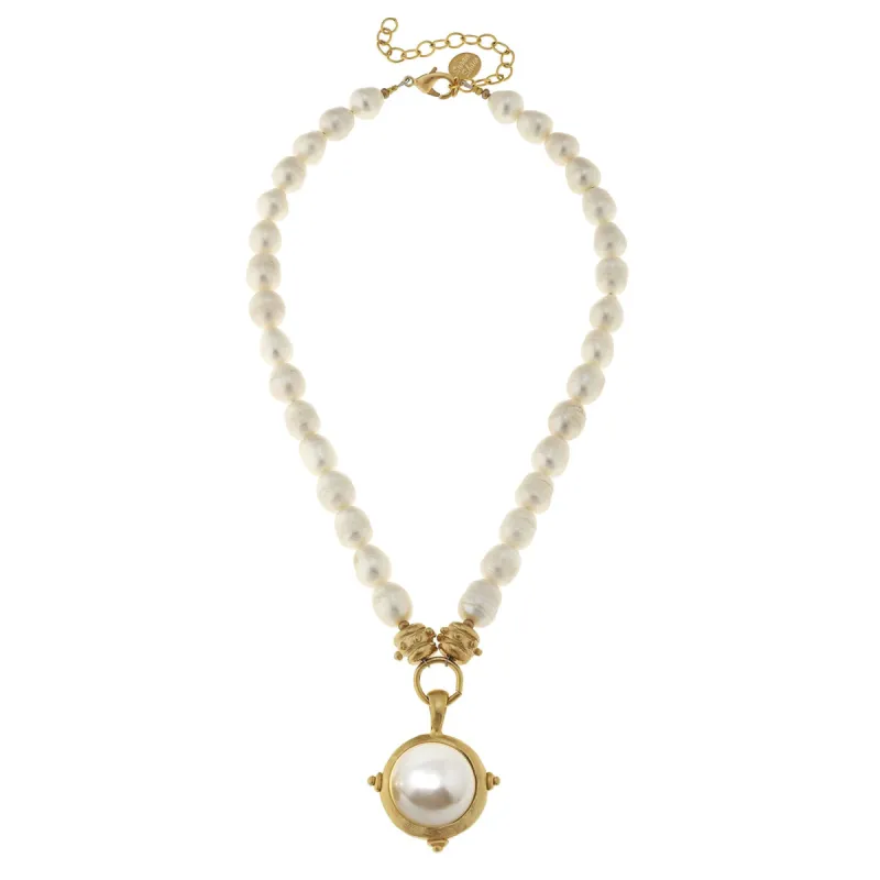 Freshwater Pearl Cab Necklace sold by Susan Shaw