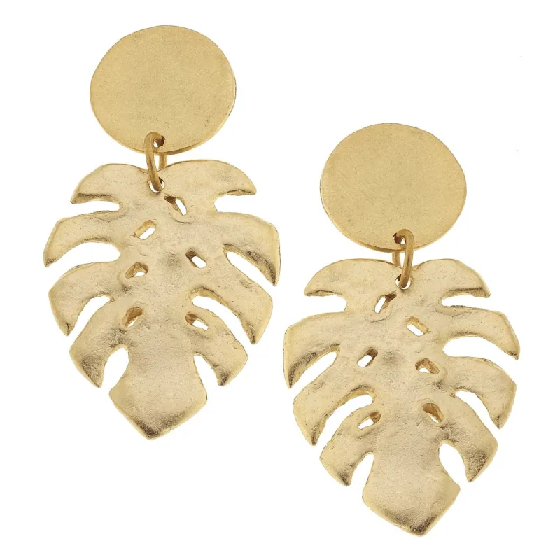 Tropical Palm Leaf Earrings sold by Susan Shaw