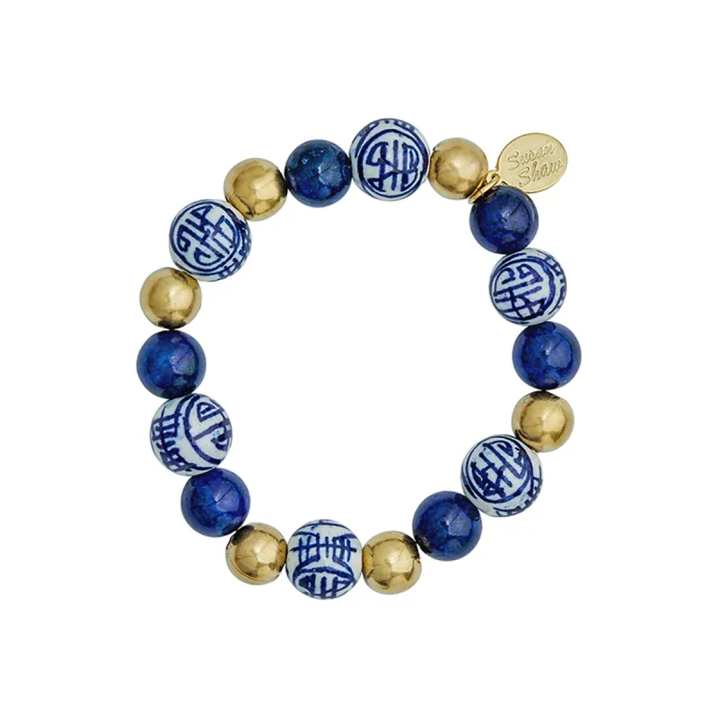 Blue & White Lapis Gold Bracelet sold by Susan Shaw