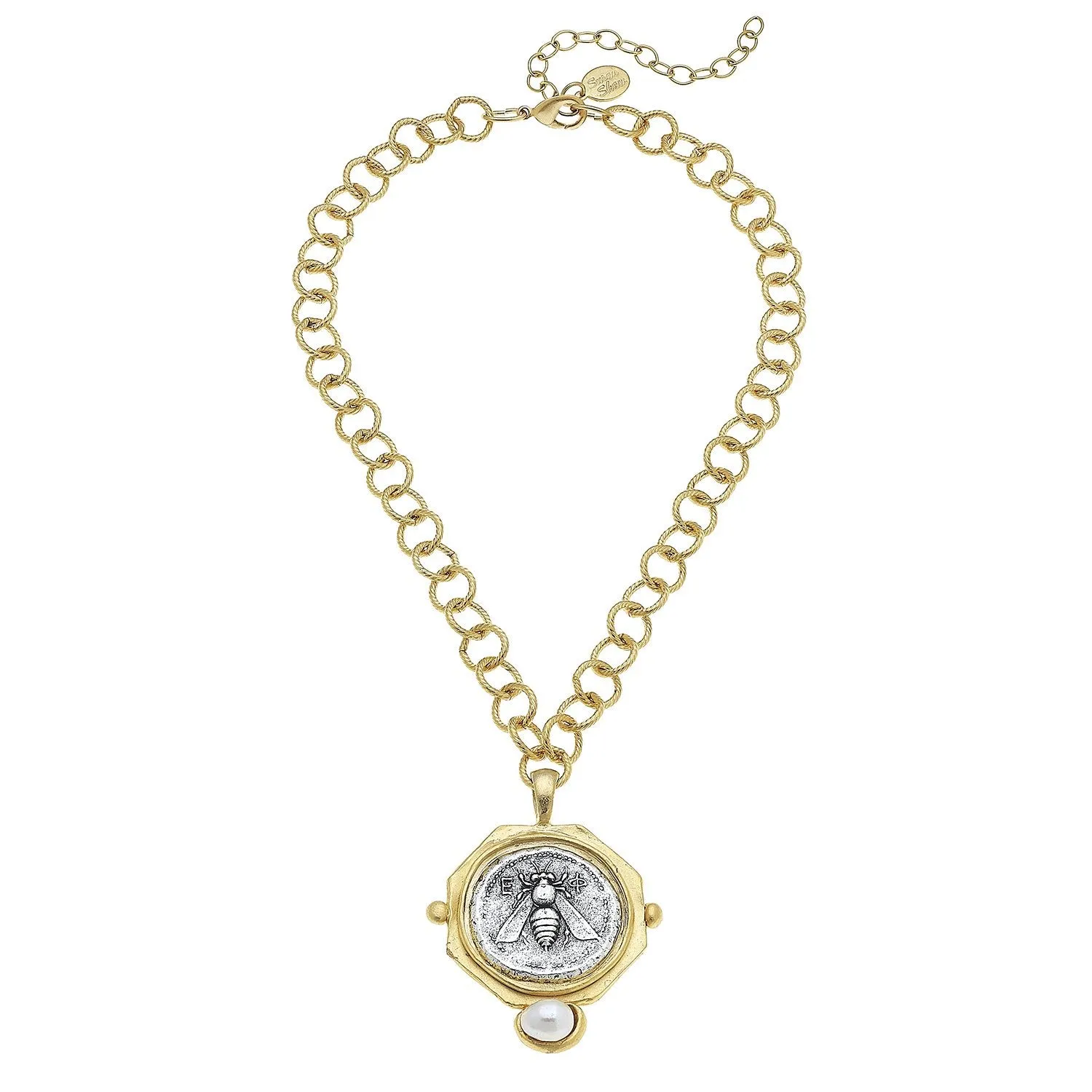 Bee Coin + Freshwater Pearl Necklace sold by Susan Shaw