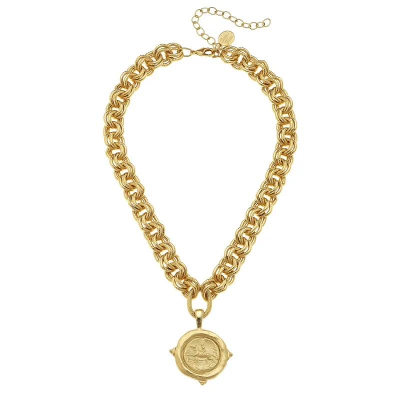 Equestrian Intaglio Necklace sold by Susan Shaw