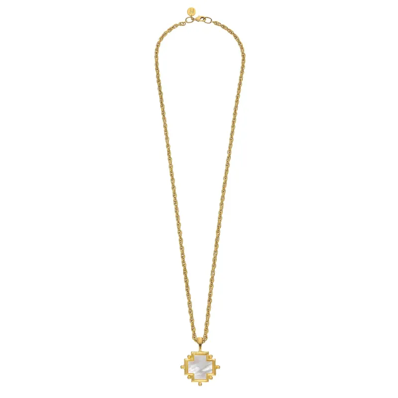 Long Mother of Pearl Cross Necklace sold by Susan Shaw