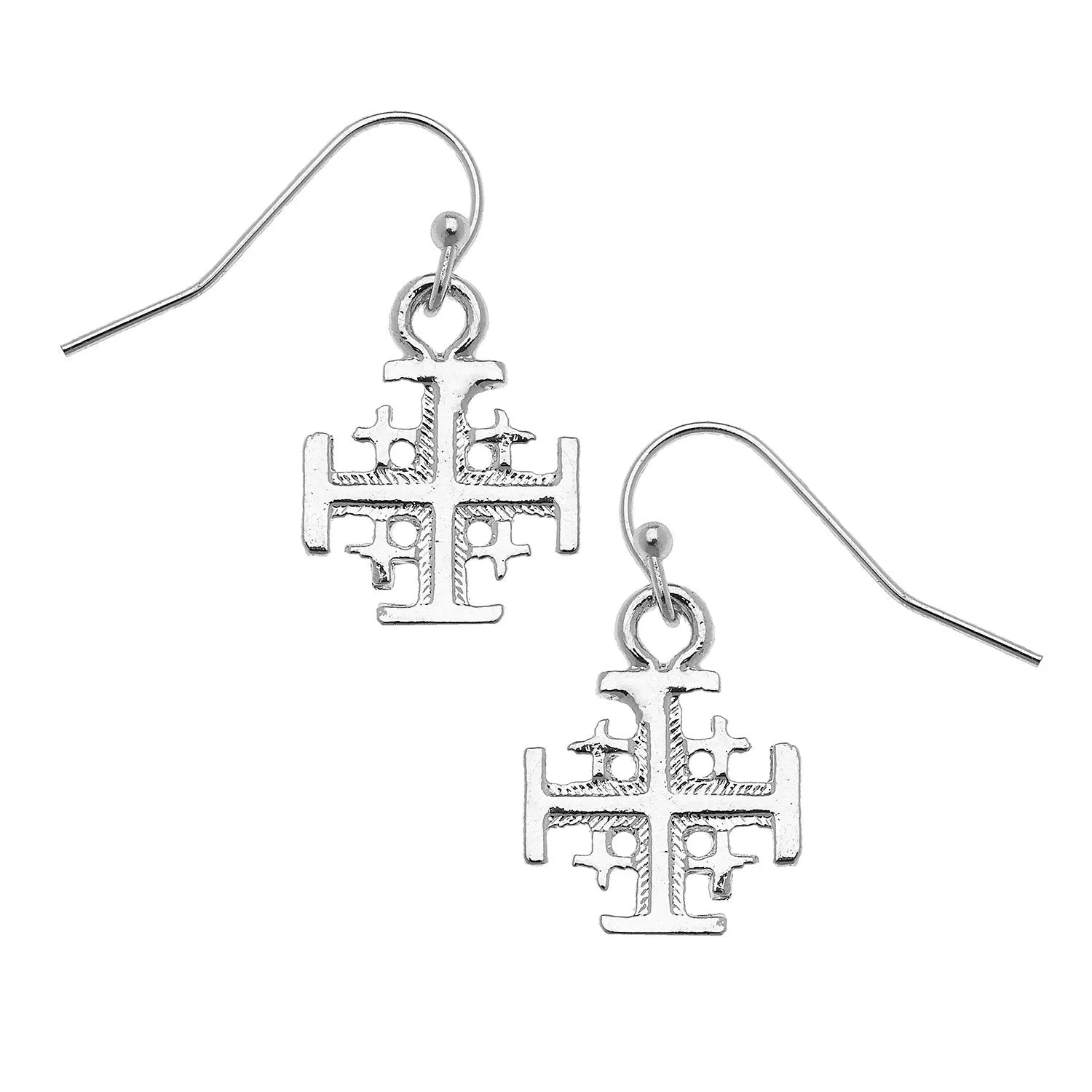 Jerusalem Cross Drop Earrings sold by Susan Shaw product image thumbnail 3