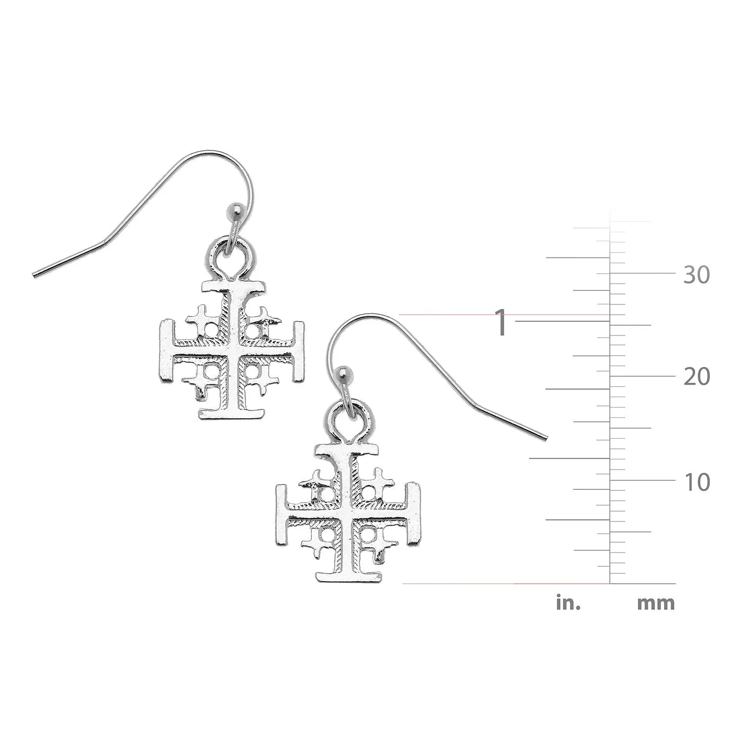 Jerusalem Cross Drop Earrings sold by Susan Shaw product image thumbnail 4