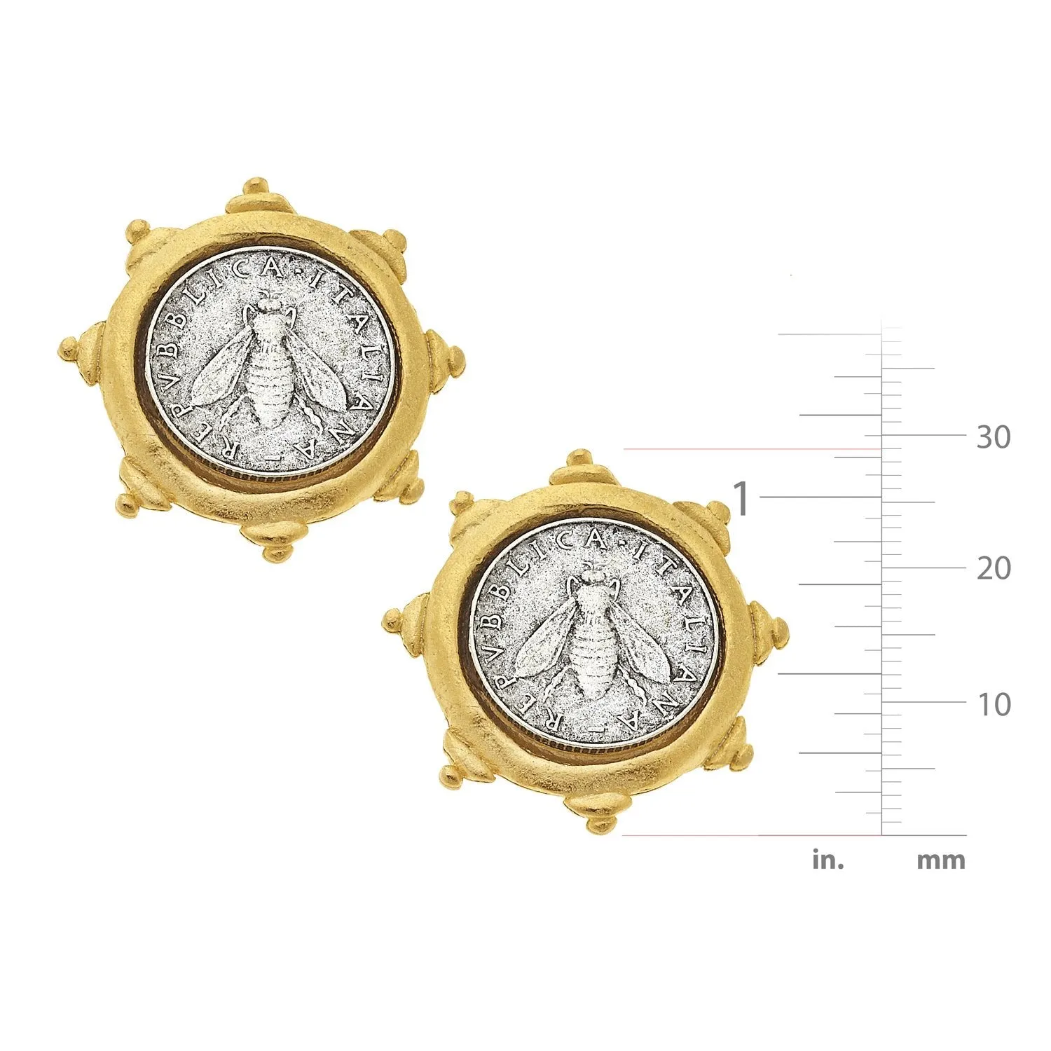 Florence Bee Coin Studs sold by Susan Shaw product image thumbnail 2