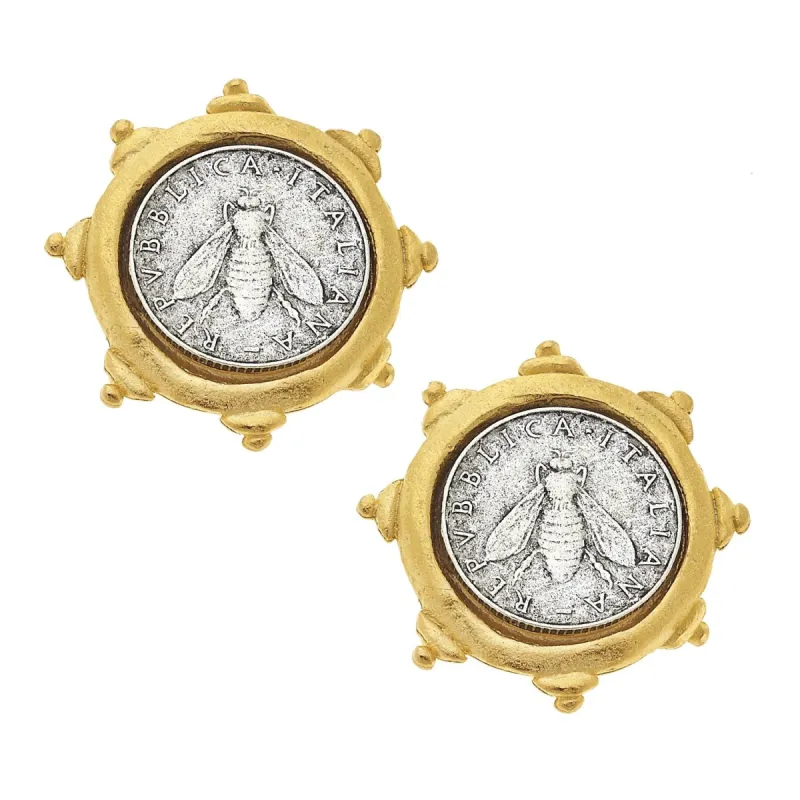 Florence Bee Coin Studs sold by Susan Shaw