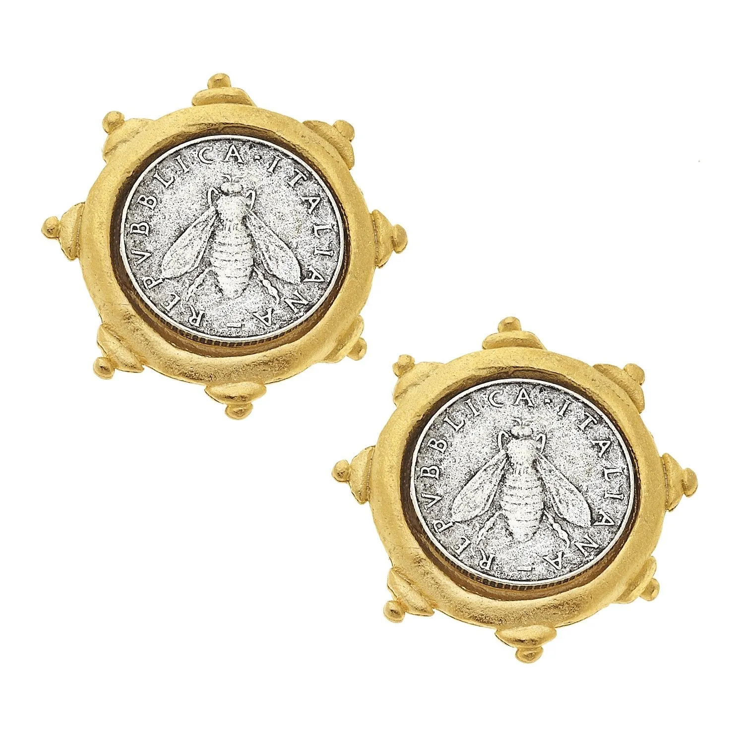 Florence Bee Coin Studs sold by Susan Shaw