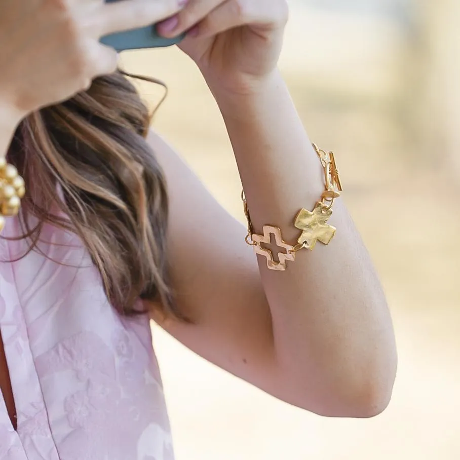 Linked Cross Toggle Bracelet sold by Susan Shaw product image thumbnail 3