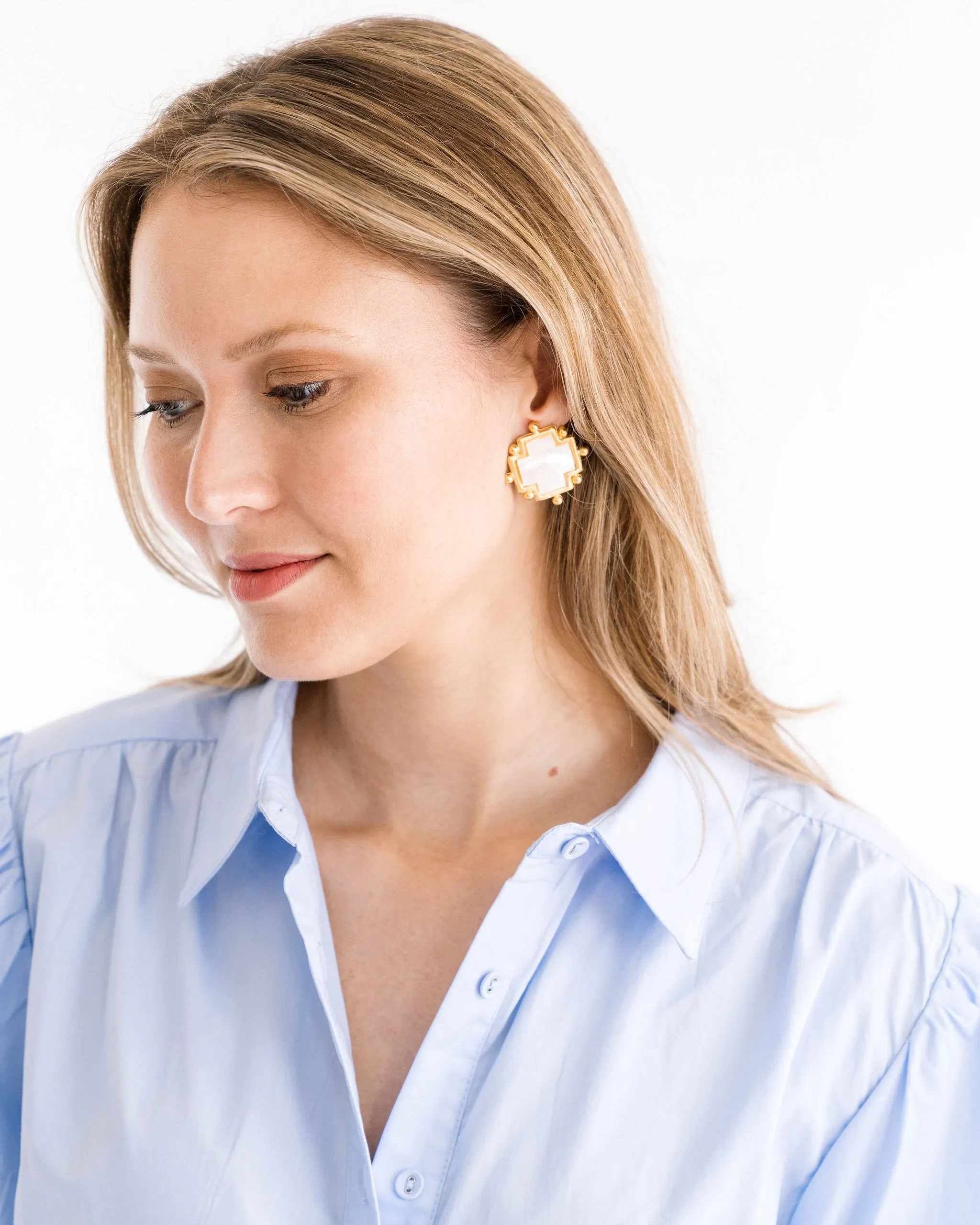 Mother of Pearl Cross Studs sold by Susan Shaw product image thumbnail 2