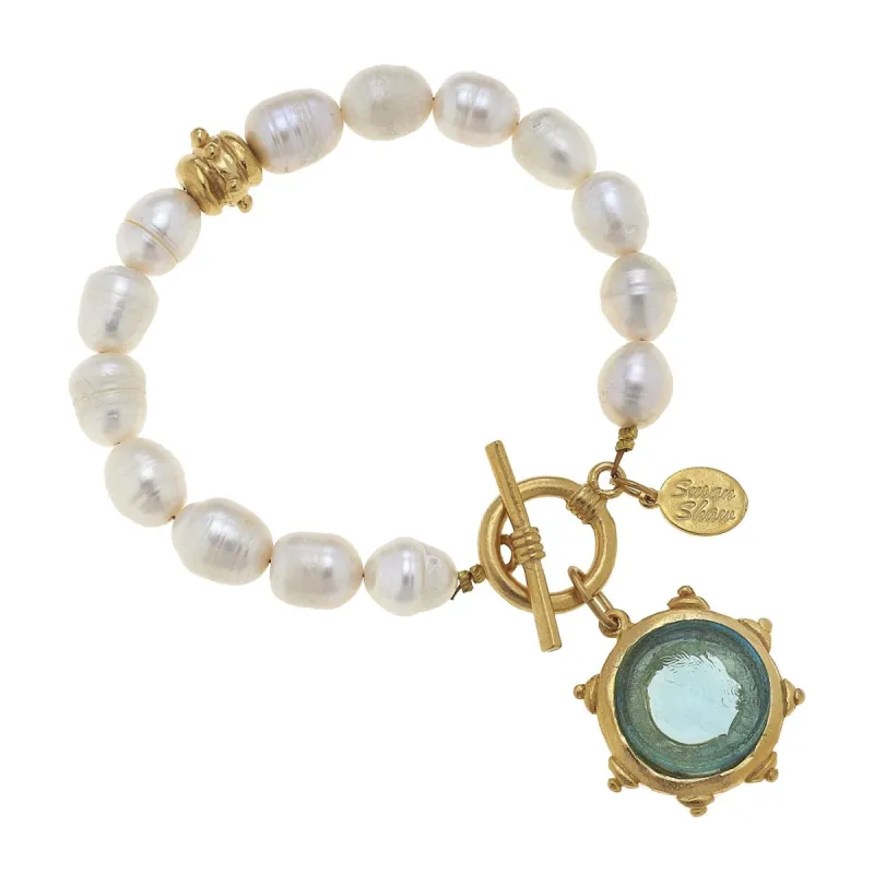 Venetian Glass Coin Pearl Bracelet sold by Susan Shaw