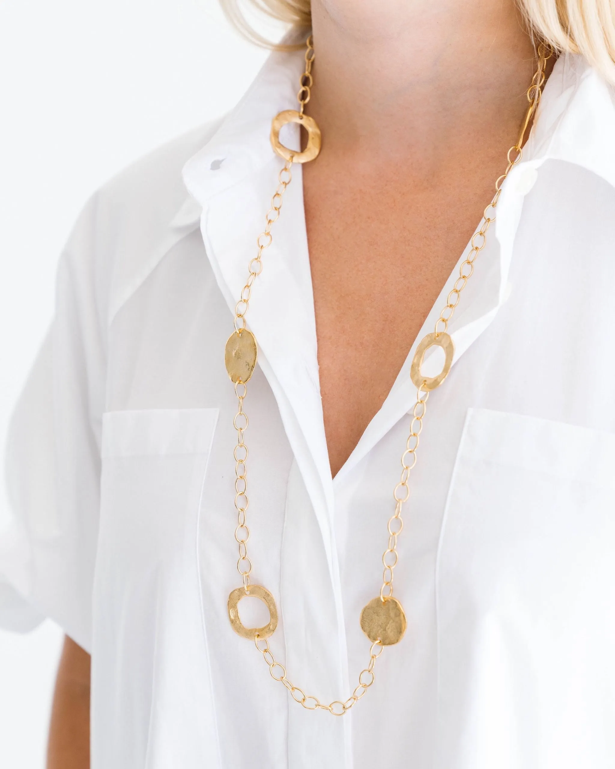 Long Circle Chain Necklace sold by Susan Shaw product image thumbnail 3