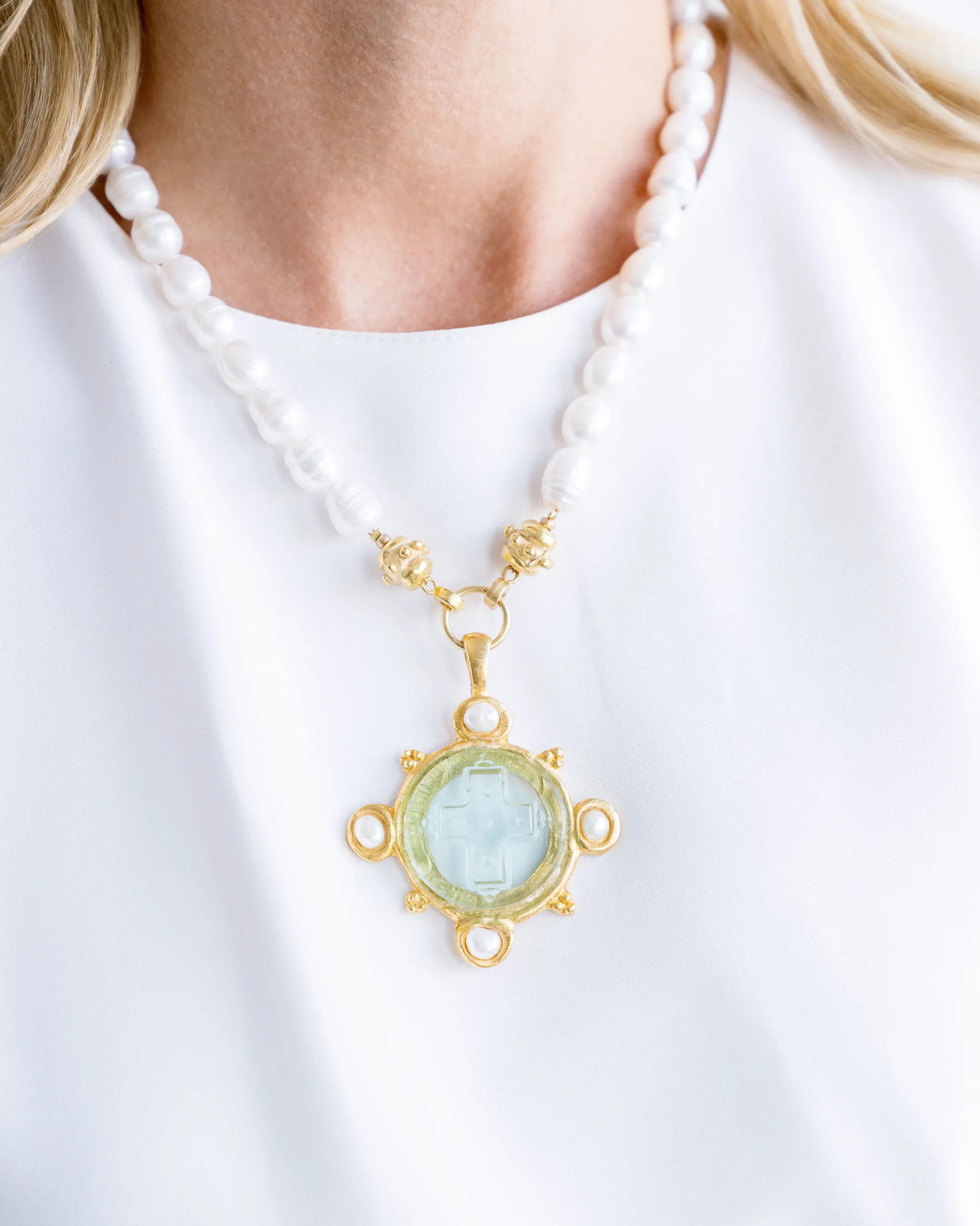 Venetian Glass Marie Cross Necklace sold by Susan Shaw product image thumbnail 3