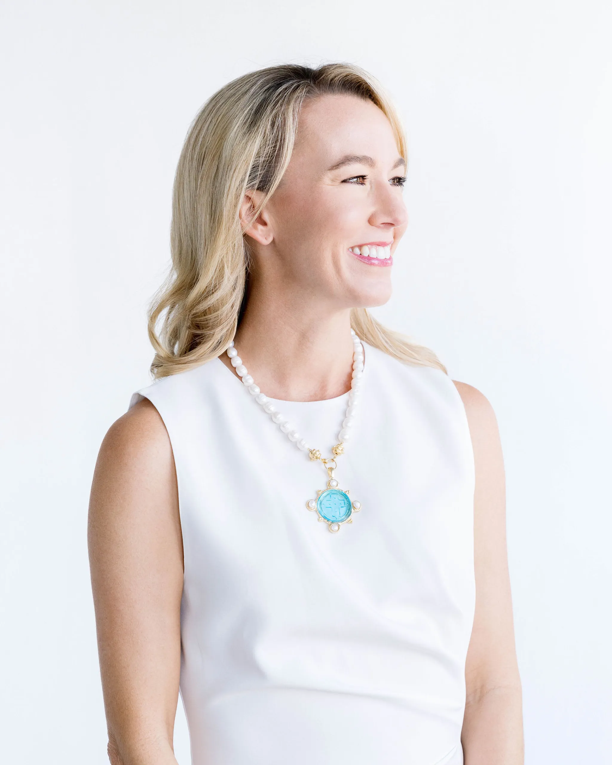 Venetian Glass Marie Cross Necklace sold by Susan Shaw product image thumbnail 4