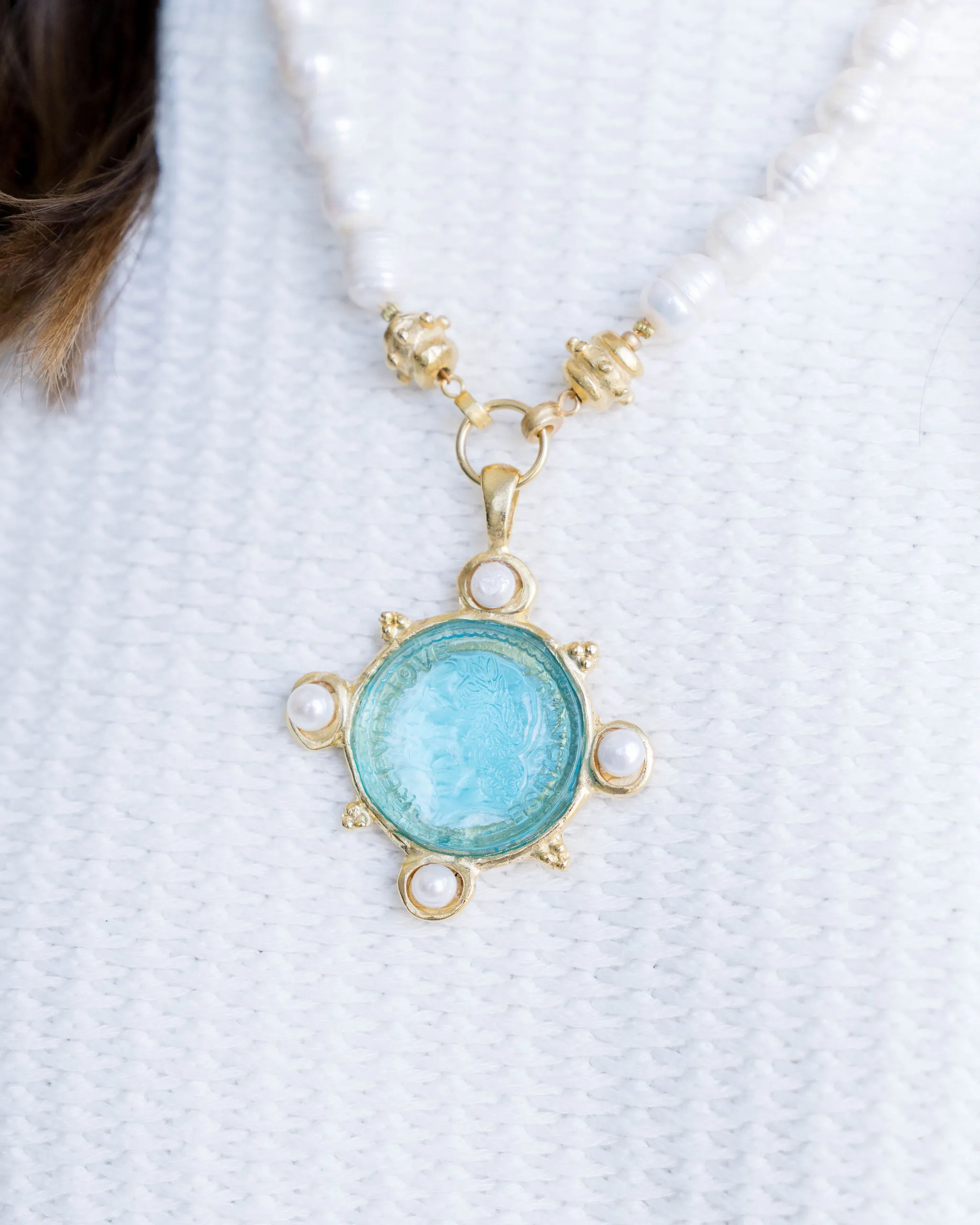 Venetian Glass Marie Coin Necklace sold by Susan Shaw product image thumbnail 3