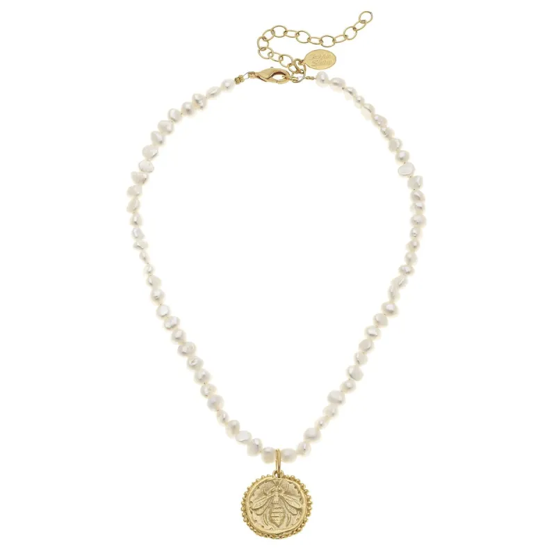 Bee + Pearl Necklace sold by Susan Shaw