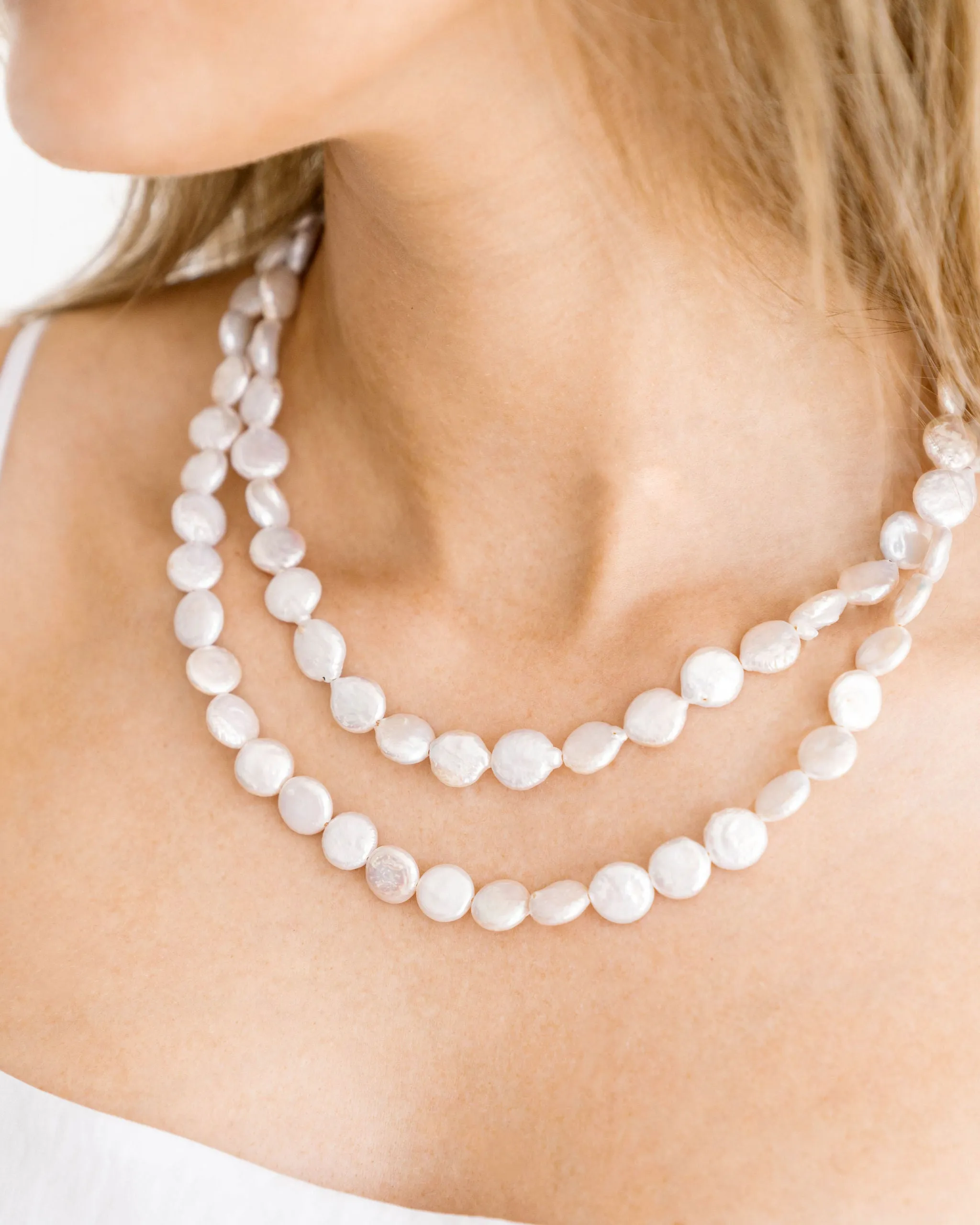 Double Strand Coin Pearl Necklace sold by Susan Shaw product image thumbnail 3