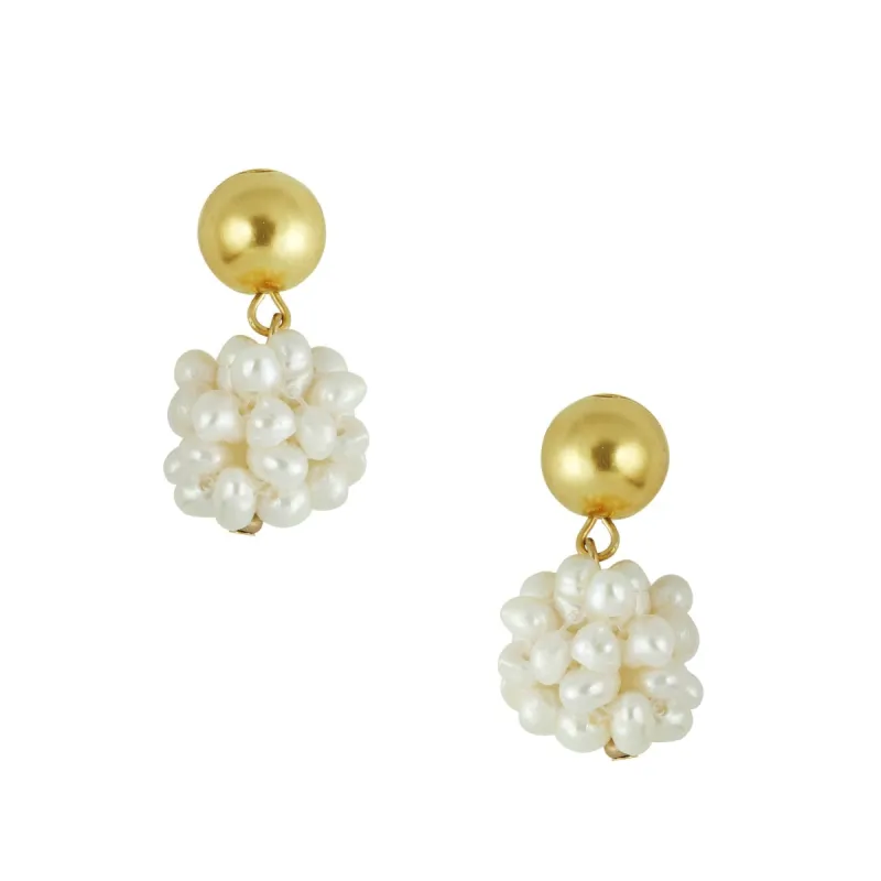 Pearl Cluster Drop Margaret Earrings sold by Susan Shaw