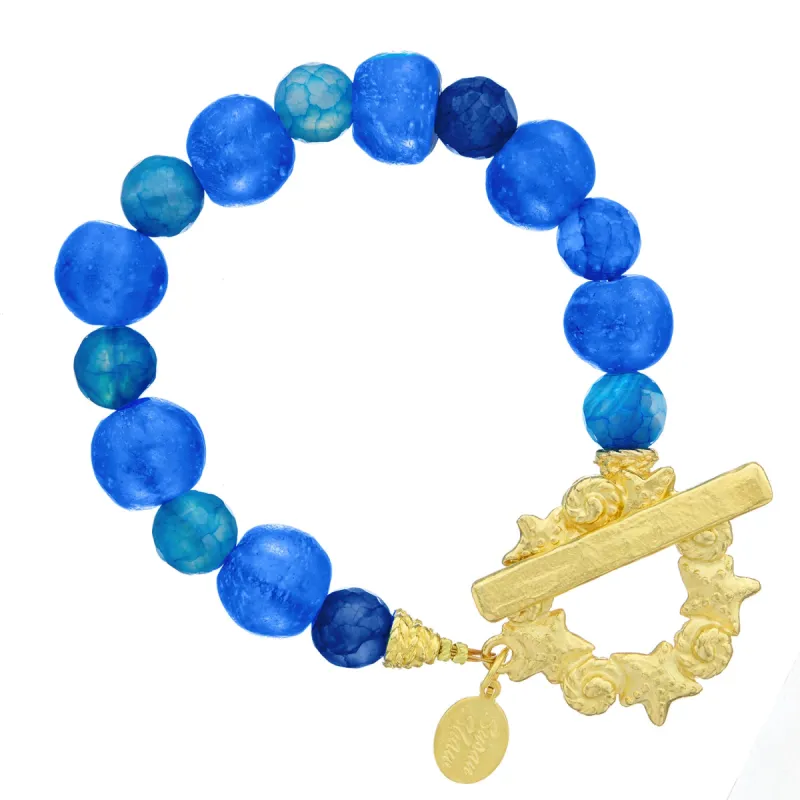 La Mer Blue Sea Glass Bracelet sold by Susan Shaw