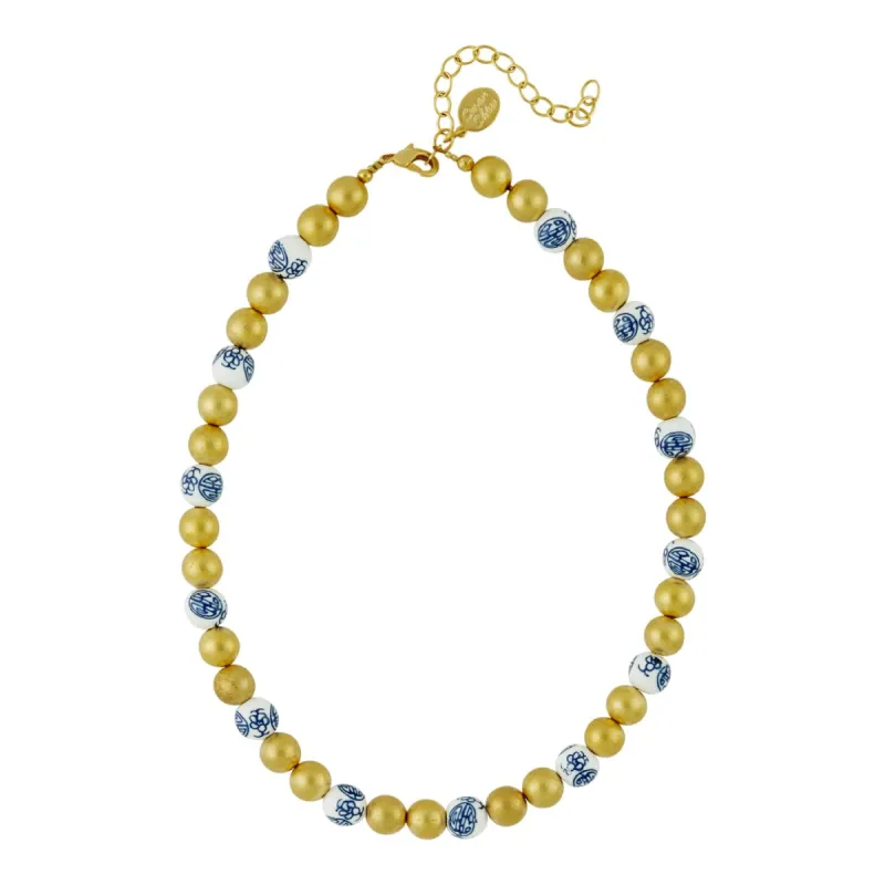 Blue & White Mini Margaret Necklace sold by Susan Shaw