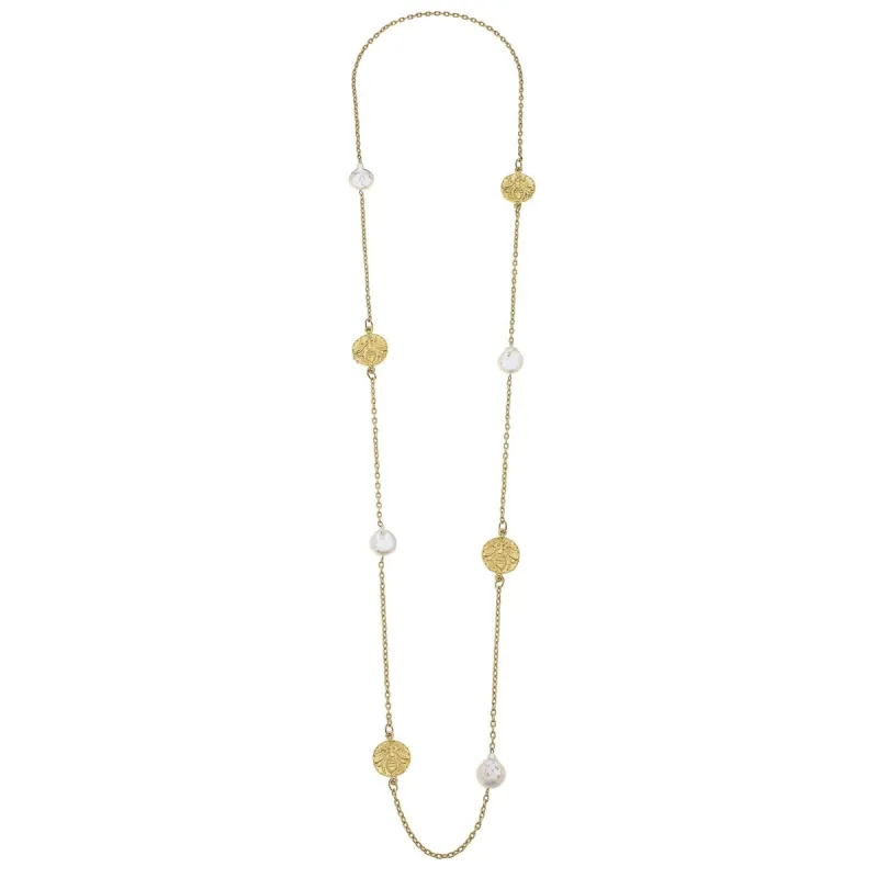 Bee + Pearl Layering Necklace sold by Susan Shaw