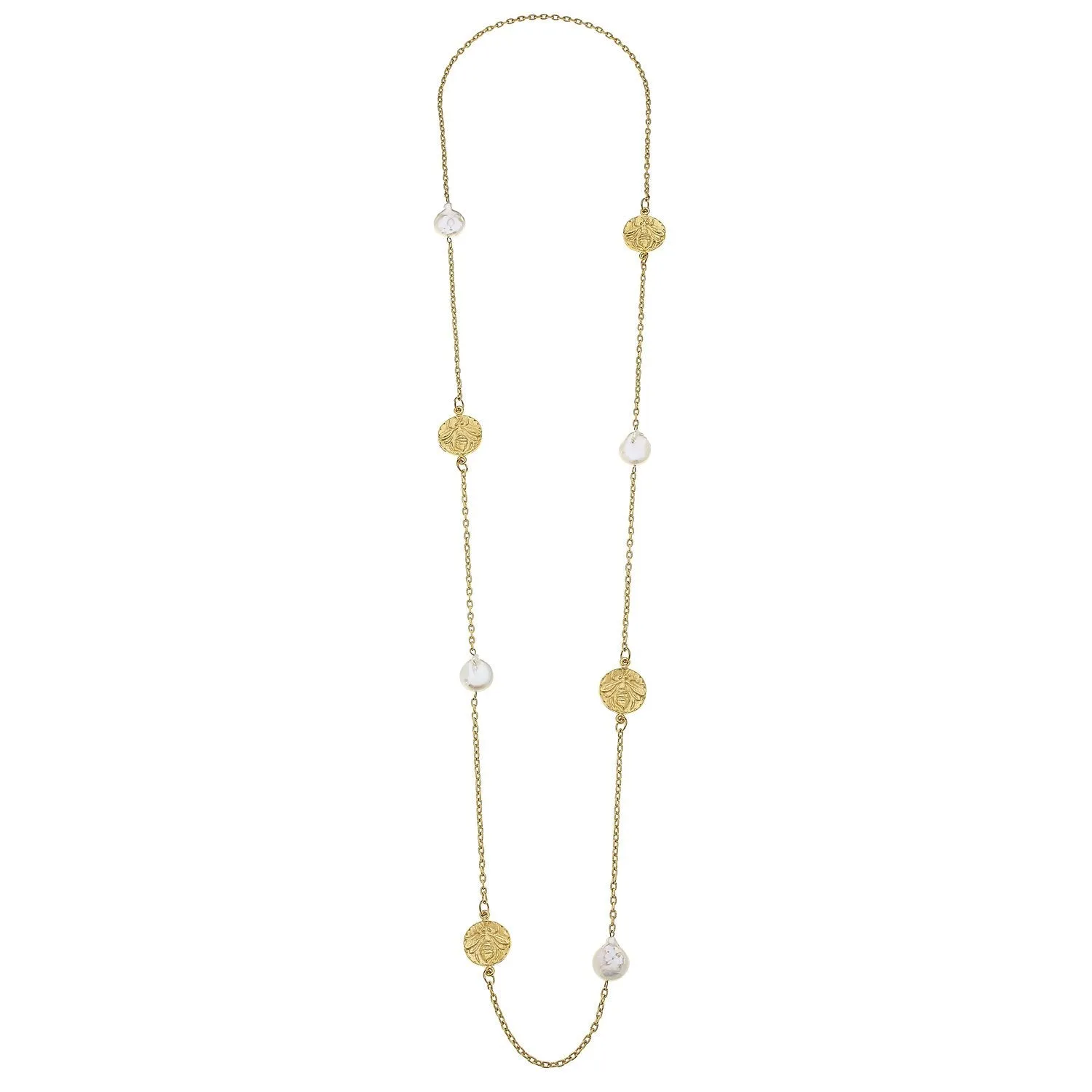 Bee + Pearl Layering Necklace sold by Susan Shaw