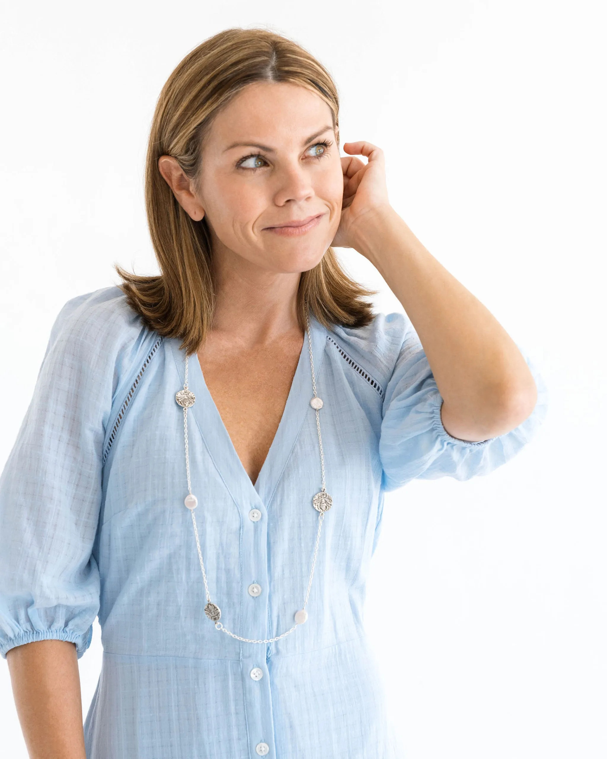 Bee + Pearl Layering Necklace sold by Susan Shaw product image thumbnail 5