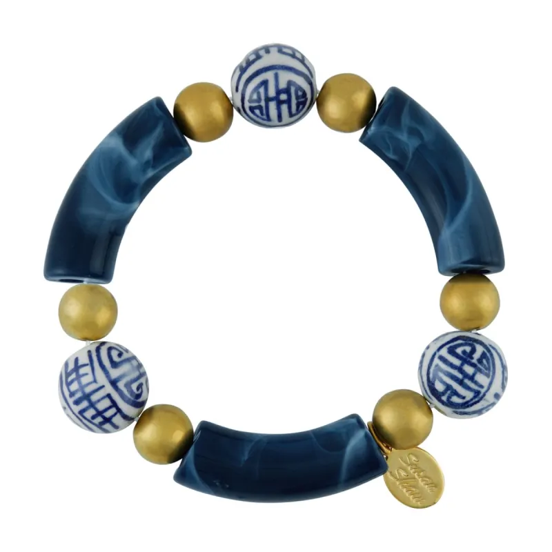 Navy Blue & White Charleston Bracelet III sold by Susan Shaw