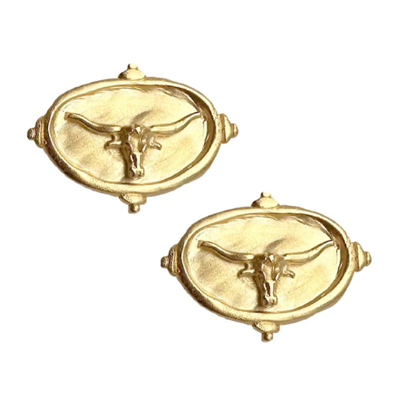 Longhorn Intaglio Studs made by Susan Shaw