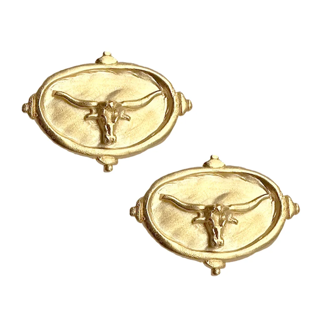Longhorn Intaglio Studs sold by Susan Shaw