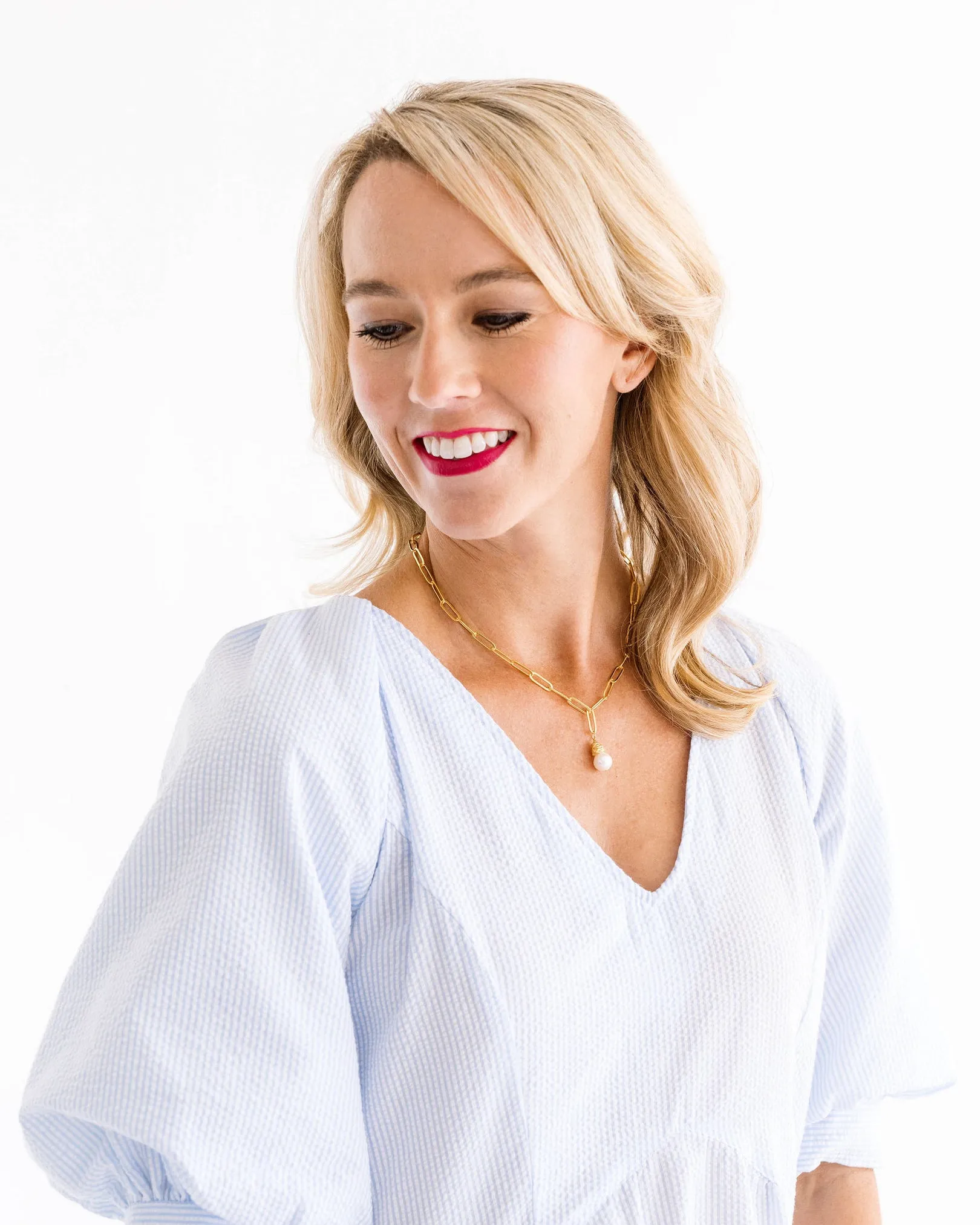 Pearl Paperclip Necklace sold by Susan Shaw product image thumbnail 2