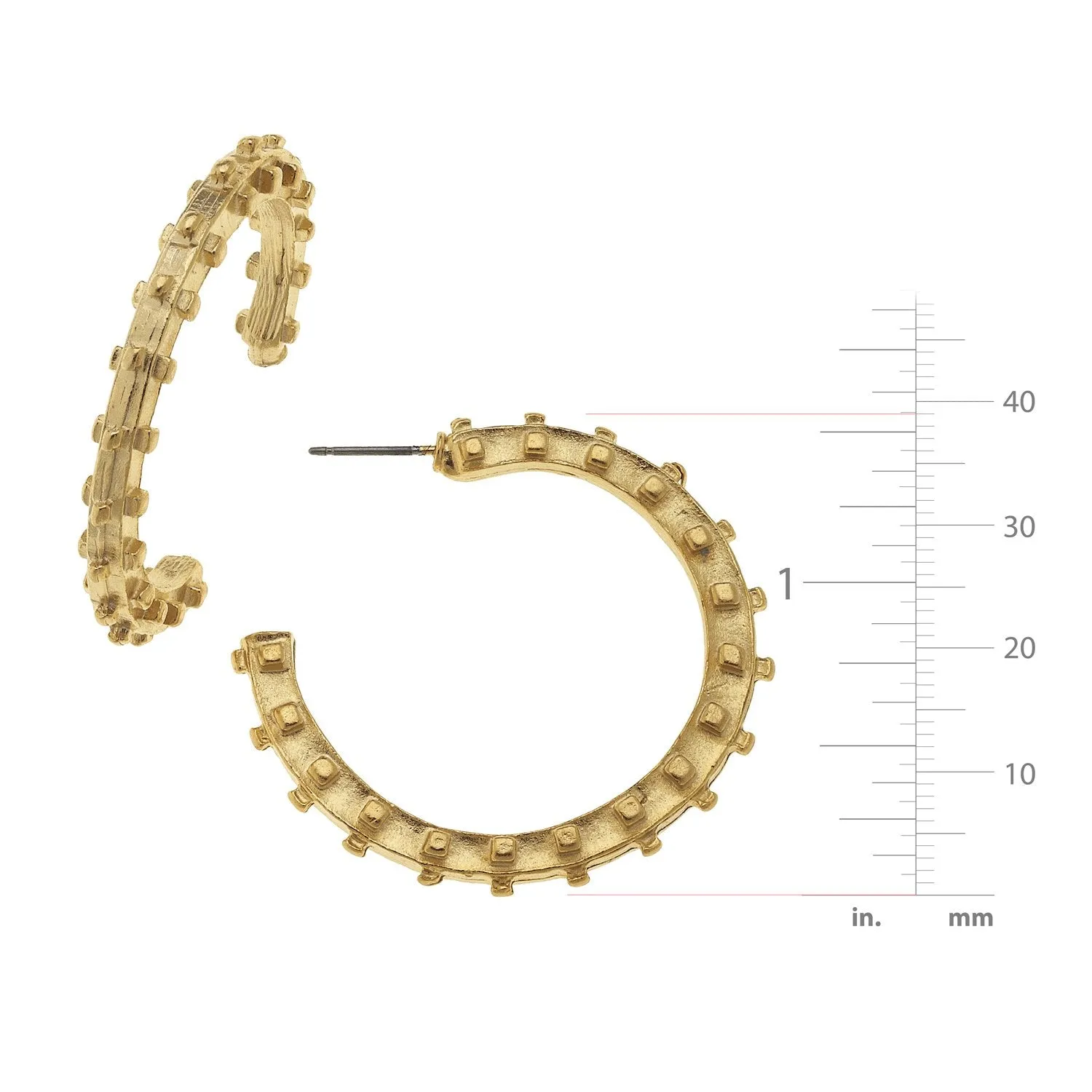 Studded Hoops sold by Susan Shaw product image thumbnail 4