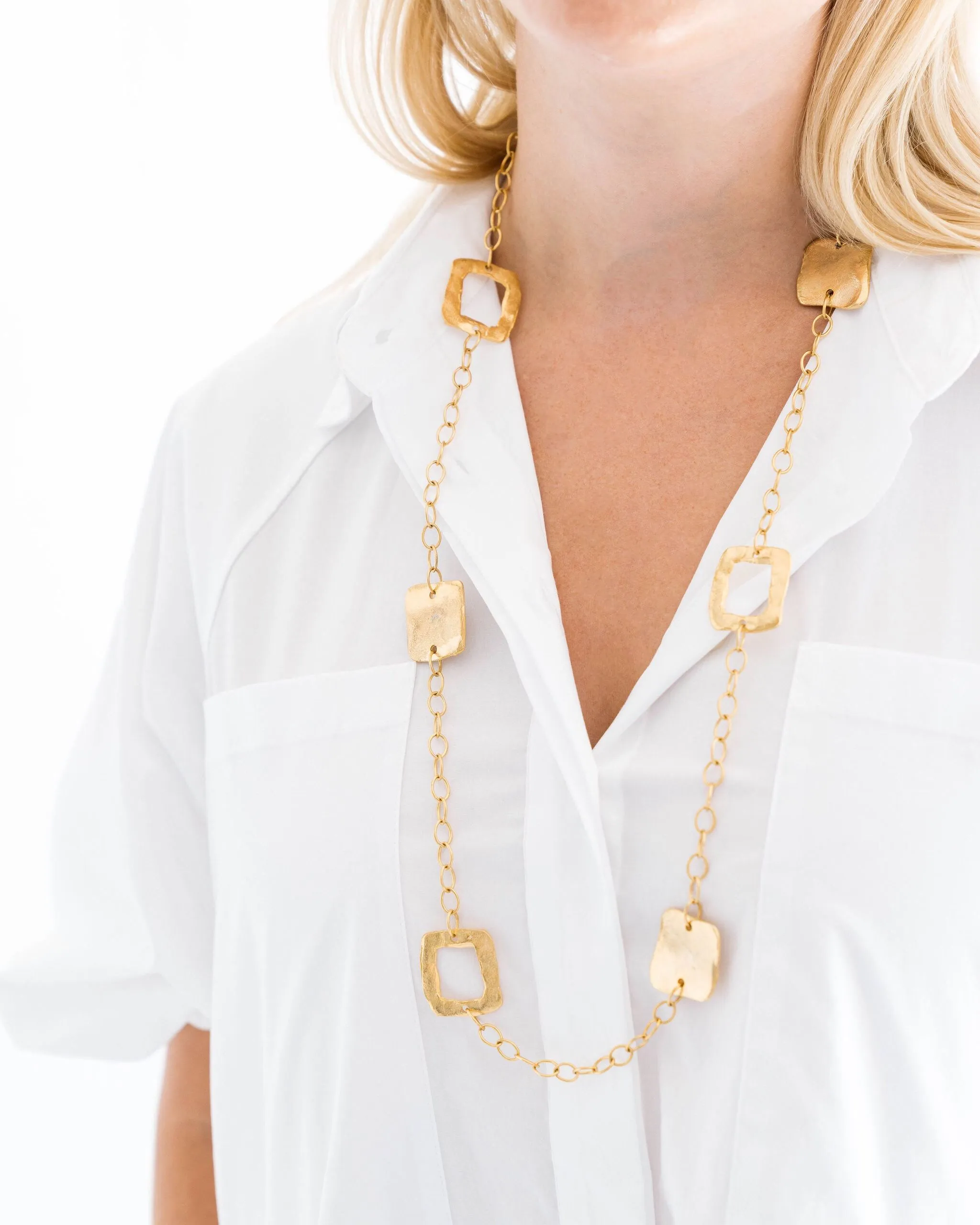 Square Chain Necklace sold by Susan Shaw product image thumbnail 3