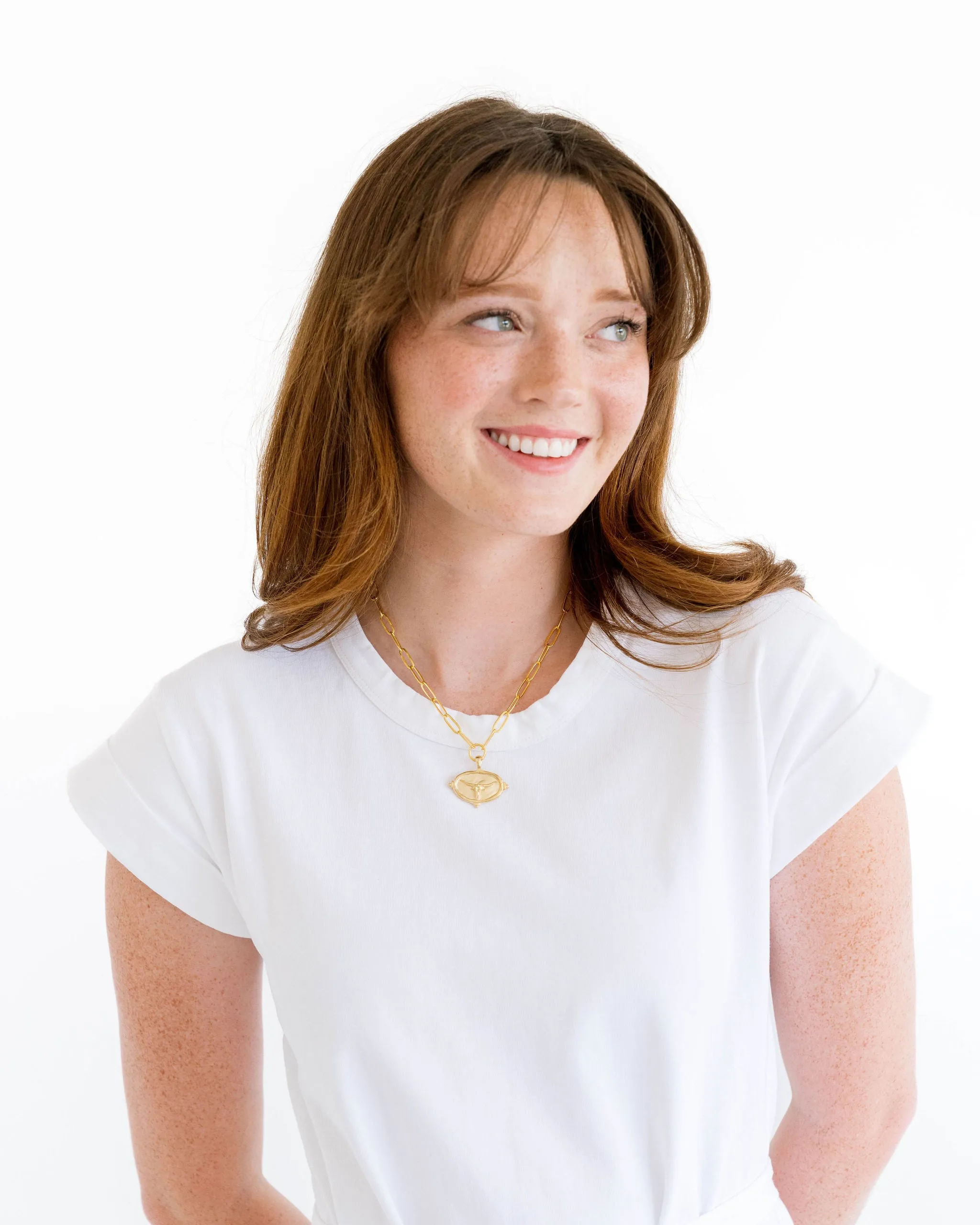 Longhorn Intaglio Paperclip Necklace sold by Susan Shaw product image thumbnail 2