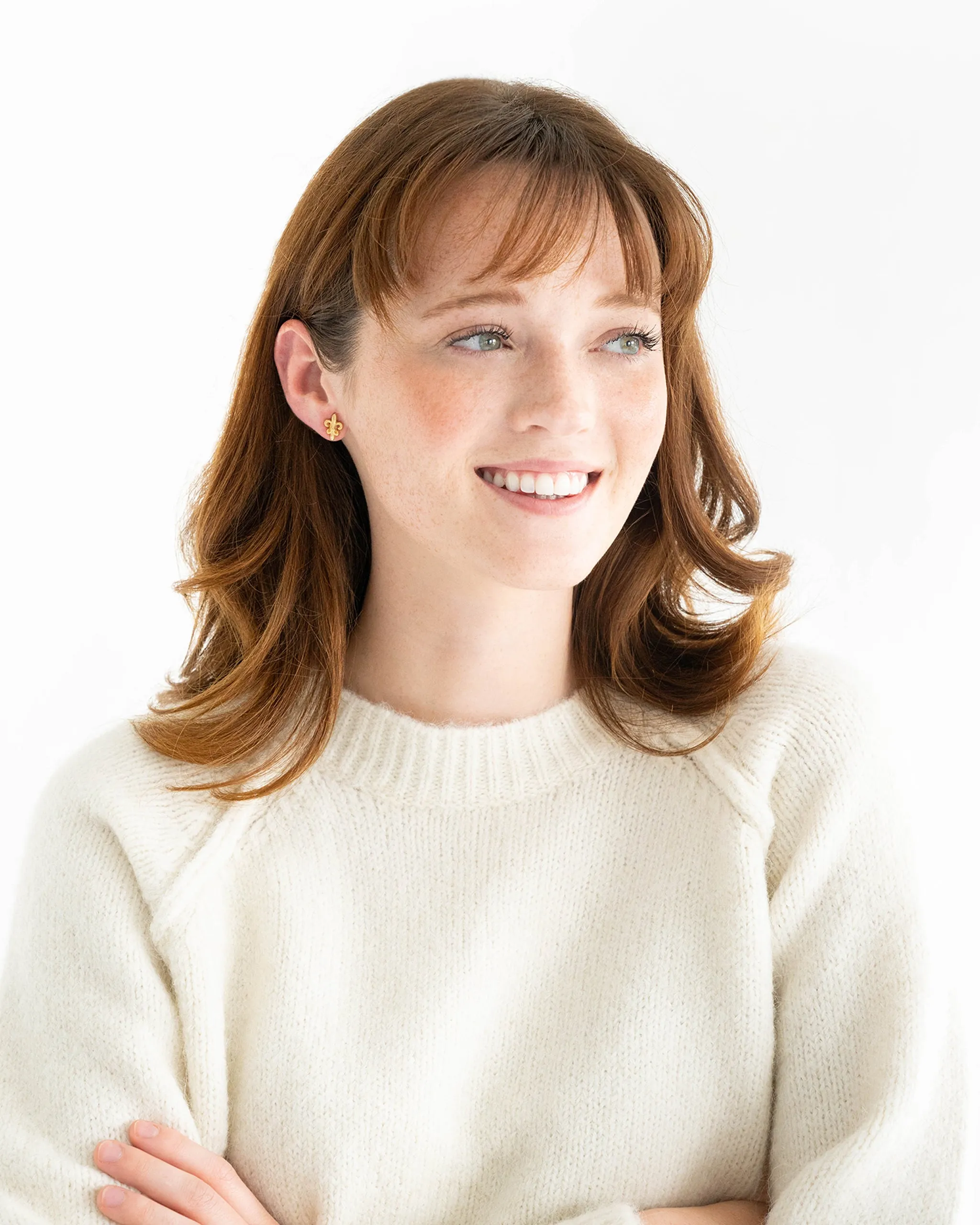 Mini Fleur de Lis Studs sold by Susan Shaw product image thumbnail 2