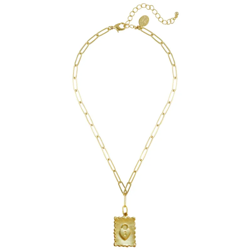 Lock Stamp Necklace sold by Susan Shaw