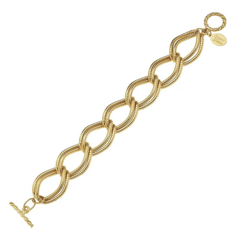 Textured Double Link Chain Bracelet sold by Susan Shaw