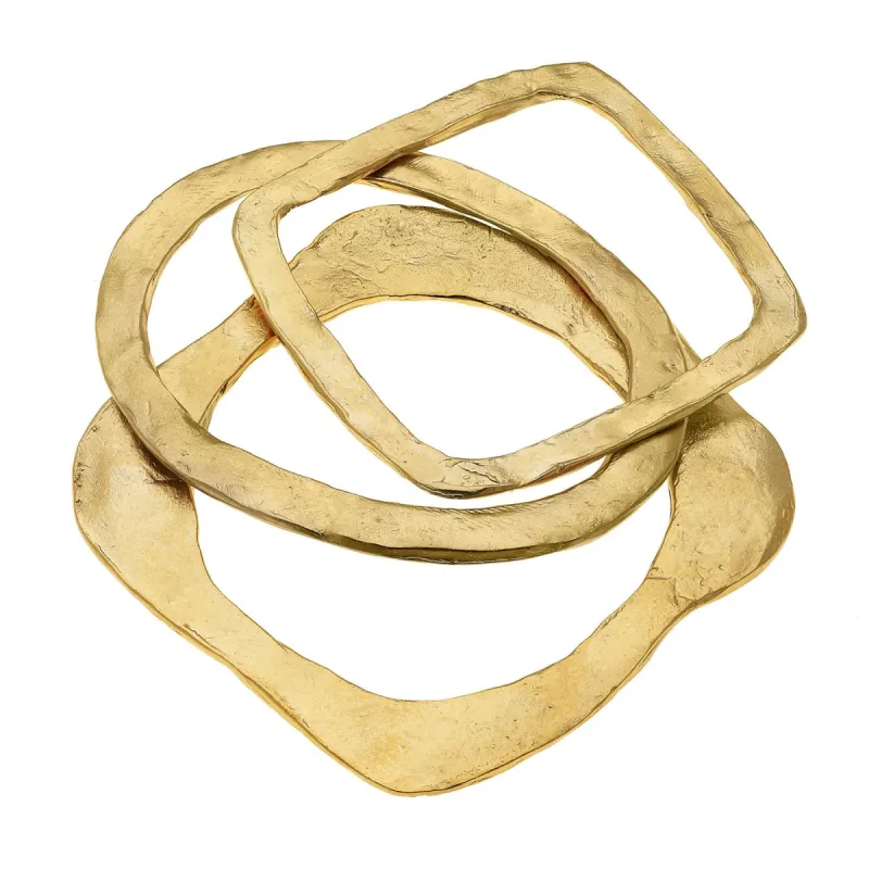 Set of 3 Hammered Bangles sold by Susan Shaw