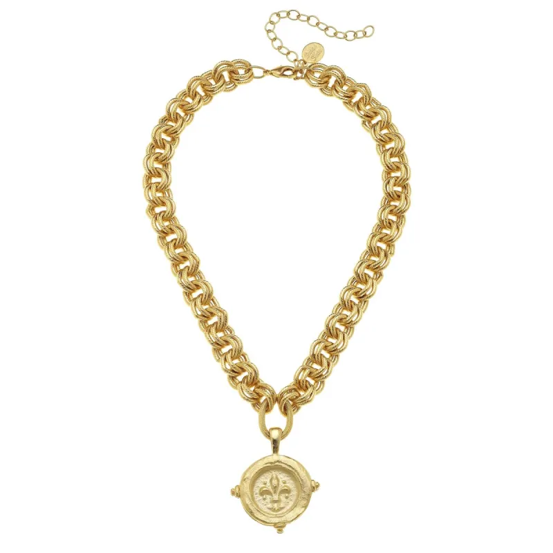 Fleur-De-Lis Intaglio Necklace sold by Susan Shaw