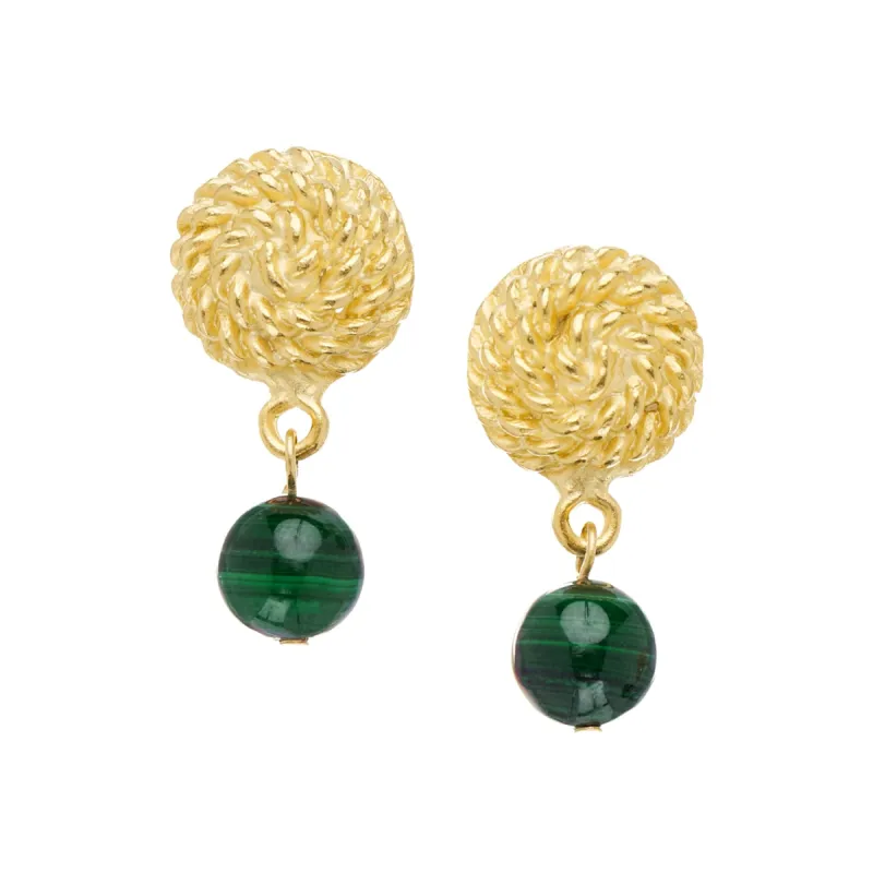Rope Malachite Drop Earrings sold by Susan Shaw