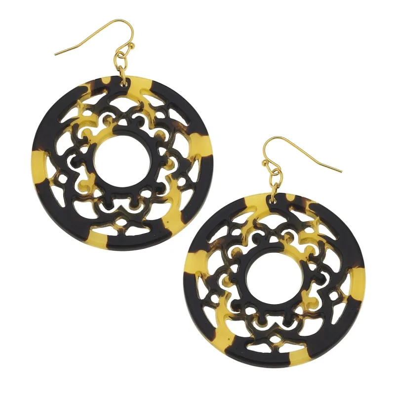 Tortoise Medallion Earrings sold by Susan Shaw