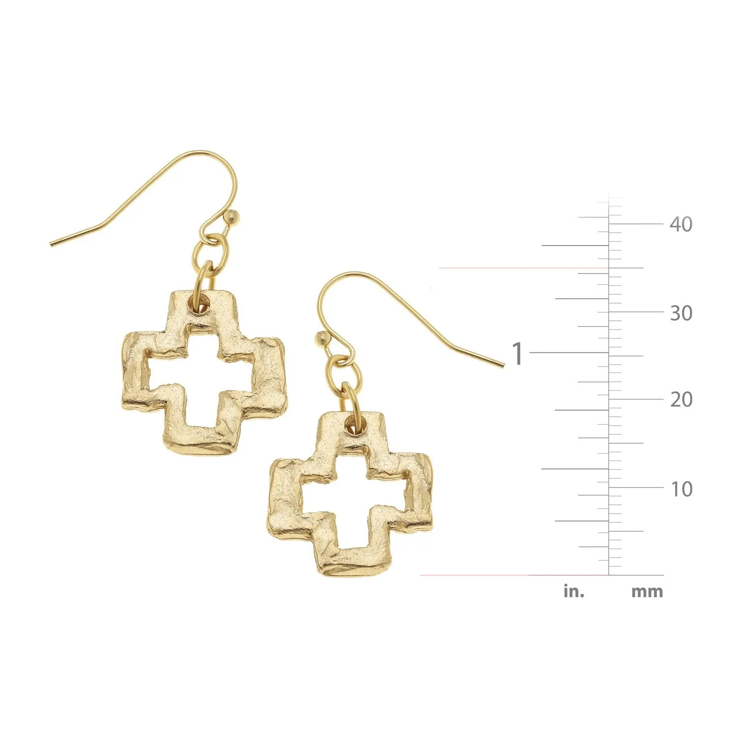 Small Open Cross Earrings sold by Susan Shaw product image thumbnail 2
