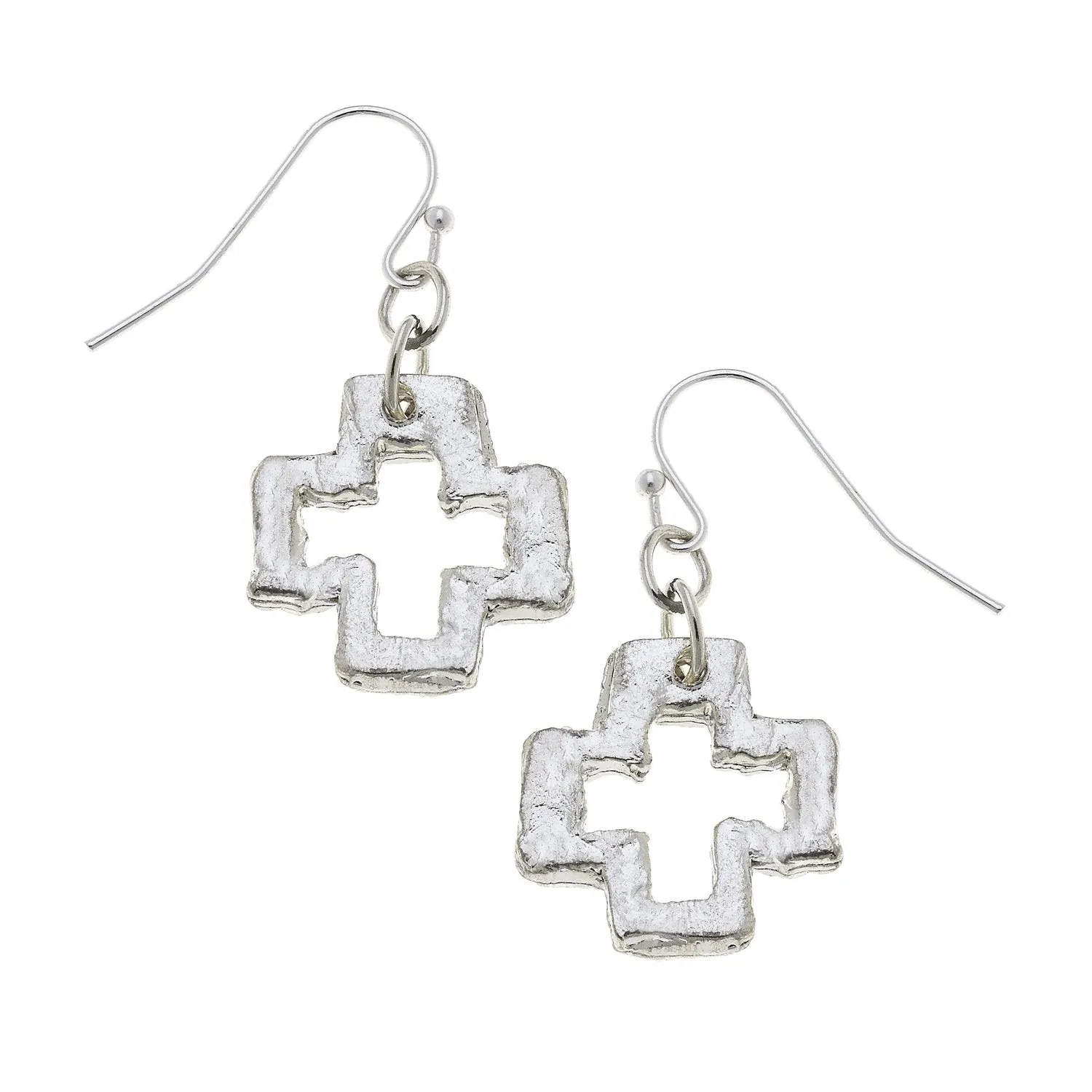 Small Open Cross Earrings sold by Susan Shaw product image thumbnail 3